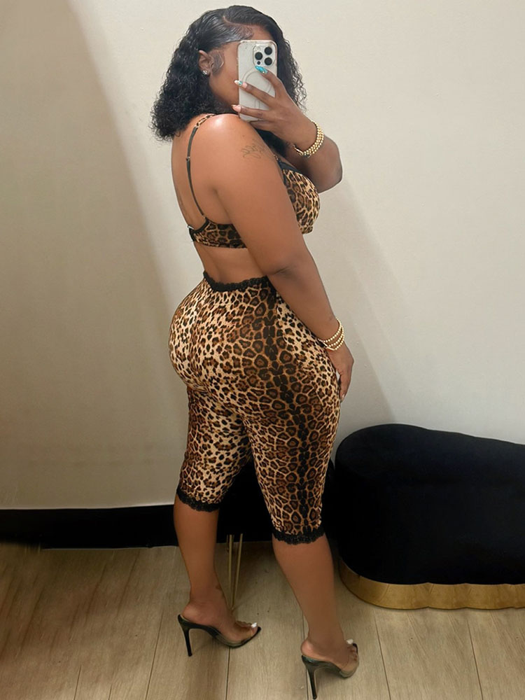 Doyerl Leopard Print Sexy Club - Lace Bralette Set review and price