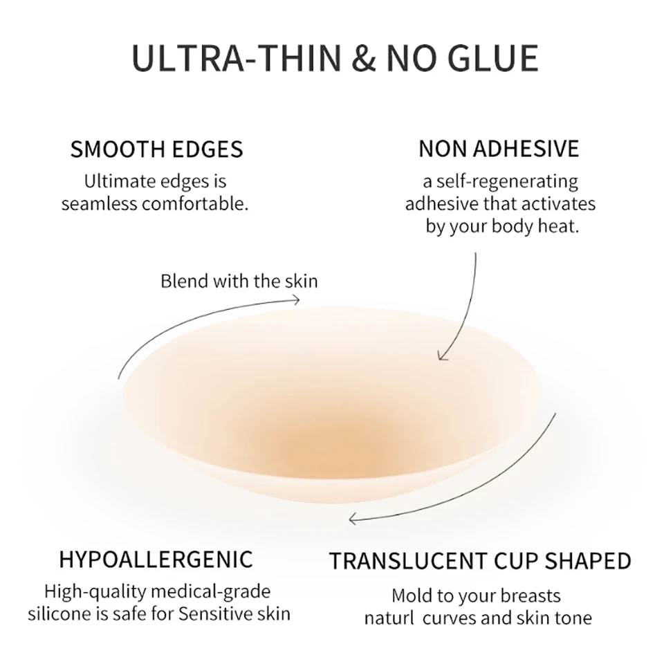 2 Pairs Ultra Thin Reusable Ni - Strapless Bra Adhesive review and price